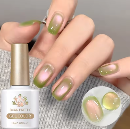 BORN PRETTY 10ml Guava Green Cat Magnetic Gel Shine Glitter
