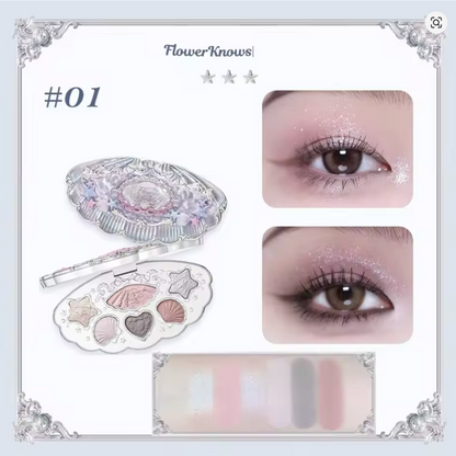 Flower Knows Shell Pearl Collection Matte Pearl Six Color Eyeshadow