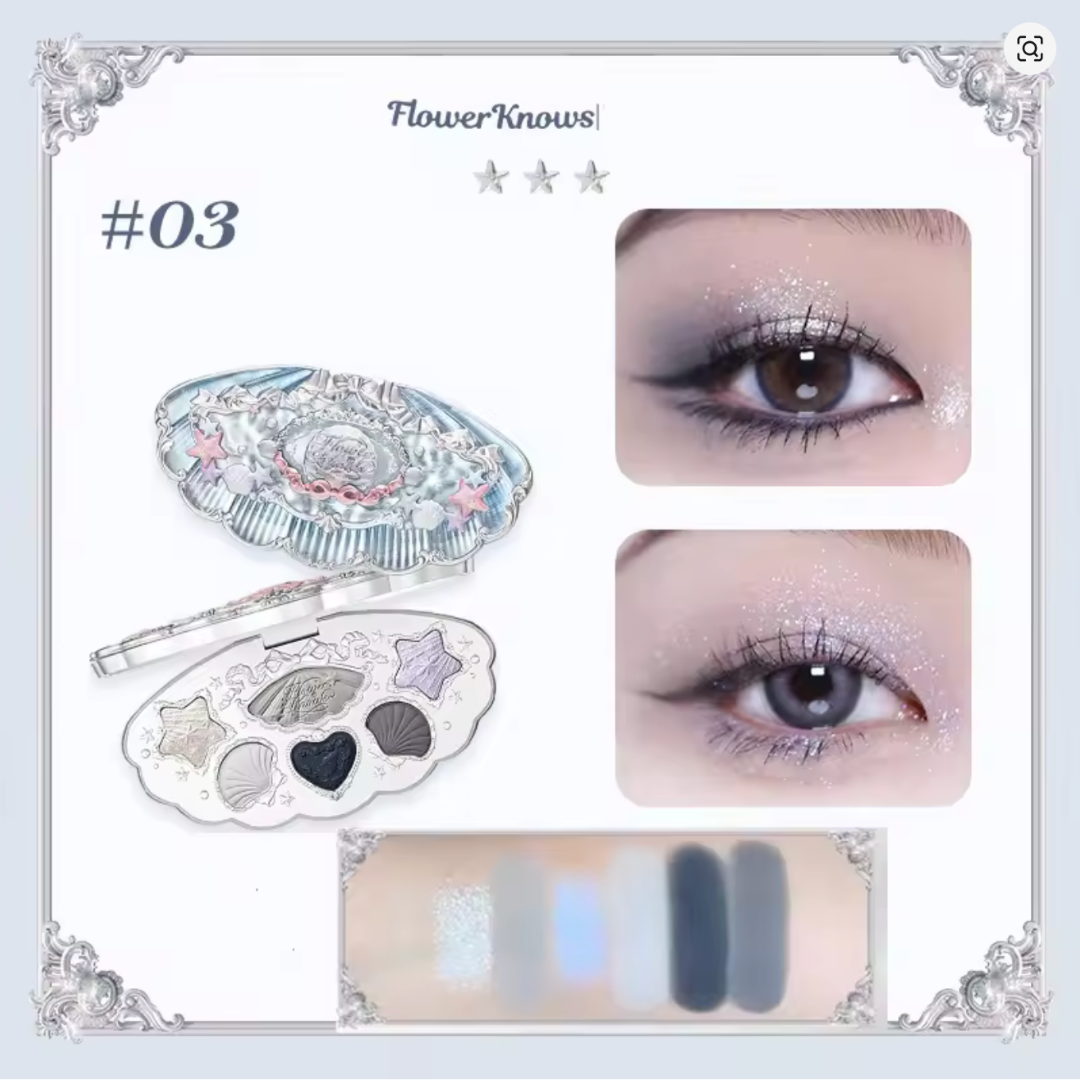 Flower Knows Shell Pearl Collection Matte Pearl Six Color Eyeshadow