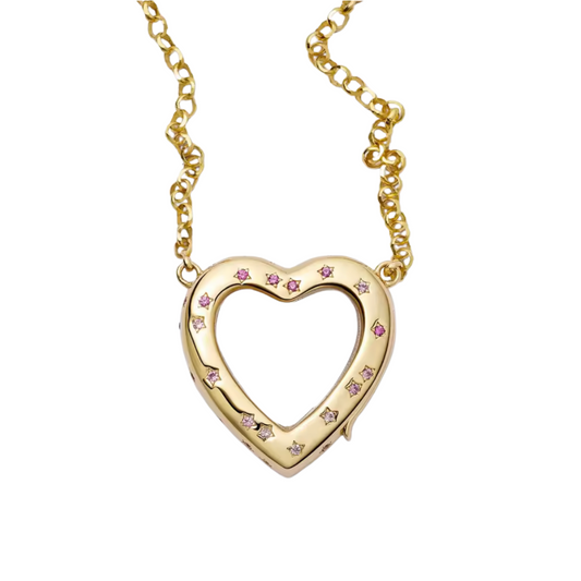 Retro Glass Photo Locket Necklace Transparent Golden Jewelry Necklace