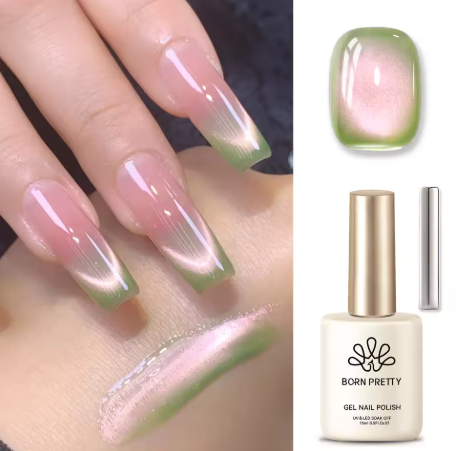 BORN PRETTY 10ml Guava Green Cat Magnetic Gel Shine Glitter